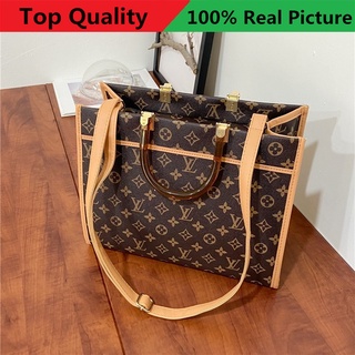 LV Louis Vuitton Fashion Print Shoulder Bag High-capacity Handbag PU Leather Tote Bag Women's Casual Cosmetic Bag