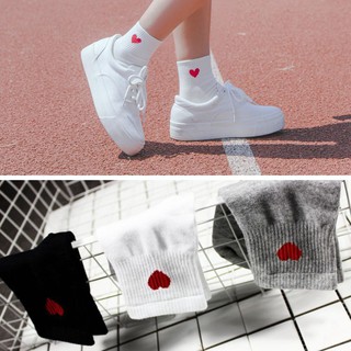 kawaii lindo patrón de corazón para mujer suave transpirable tobillo-alto casual calcetines de algodón (1)
