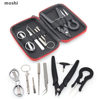 moshi 9pc vape diy bolsa de herramientas electrónica cigarrillo cerámica pinzas alicates alambre bobina plantilla. (1)