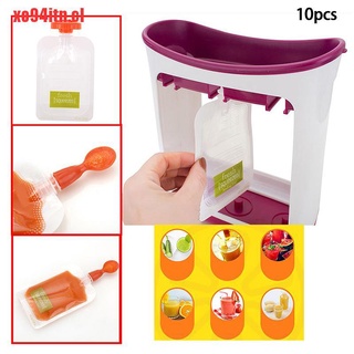 [xo94itn]10 bolsas resellables frescas exprimidas para bebé, destete, alimentos puros (1)