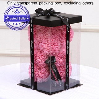 1PCS Creativo Grande Transparente Caja De Embalaje De San Valentín Rosa Flor Regalo Día Oso D3Q5