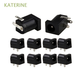 KATERINE Durable Electrical Plugs 10Pcs Jack Plug Power Jack Connector Female Black 5.5*2.1 mm PCB DC 2.1 Socket/Multicolor