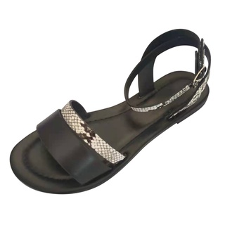 [QSDALEN] moda de verano de las mujeres de la hebilla de la correa del dedo del pie abierto plano Brelathabe sandalias zapatos de playa