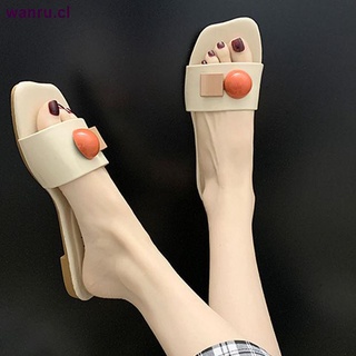 color Caramelo Desgaste Exterior Zapatillas De Hadas Mujer Verano 2021 Nueva Moda Zapatos De Playa Plana Antideslizante Sandalias De Una Palabra Y