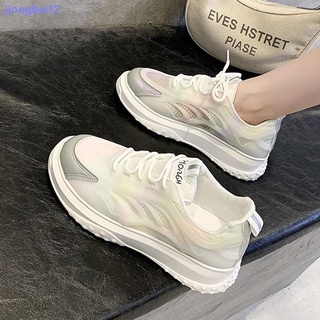 Zapatos blancos De verano 2021 nuevos tenis deportivos casuales De malla transpirable De suela gruesa Para mujer