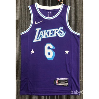【hot pressed】2022 new 3 styles NBA jersey Los Angeles Lakers 6# LeBron James purple 75th anniversary basketball jersey