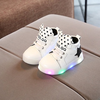 Estilo coreano moda Casual niñas niños zapatos antideslizante LED luz hasta zapatos