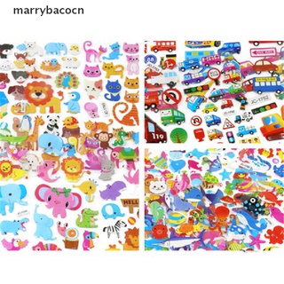 Marrybacocn 5 Sheets Cute Cartoon Scrapbooking Bubble Puffy Stickers Reward Kids Gift Toys CL