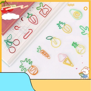YOLAN Kawaii Fruit Bookmarks Office Clip Holder Paper Clips School Flower Organizer Silicone Cartoon Stationery Bookmark Binder