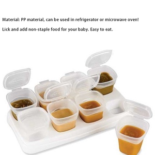 Tarros De Alimentos Para Bebés , Almacenamiento Recipientes Tazas De Brotes Reutilizables Apilables Con Bandeja (9 Piezas)