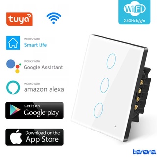 tuya Wifi Smart Light Touch Switch life/tuay APP Control Remoto Trabajo Con alexa Google home EU Banana