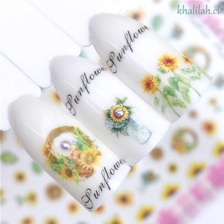 khalilah 3d uñas arte herramienta de uñas manicura transferencia de agua pegatina regalo margarita reloj retro chica