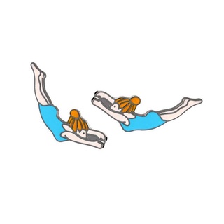 retrato corsage de dibujos animados broche de color pines cuello camisa chaqueta natación mochila insignia