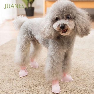 JUANES 4 pcs/pack Puppy Boots Cute Dog Shoes Cat Footwear Candy Colors For Small Size Pet Non-Slip Dolphin Shape Protect Paw Suit rain/snow Day Dog Rain Boots/Multicolor