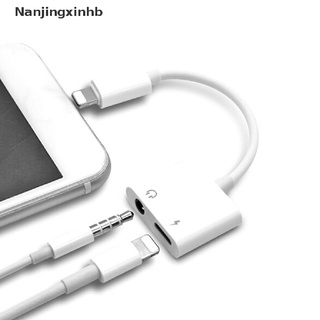 [nanjingxinhb] 2 en 1 dual lightning adaptador auriculares jack cable de carga de audio para iphone x 8 7 [caliente]