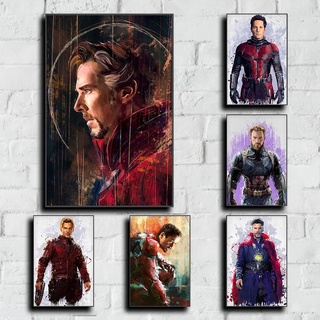 Marvel Avenger película superhéroe Deadpool Iron Man Spider Man Retro póster de papel Kraft arte de pared póster de impresión de pintura de pared fotos para la decoración del hogar el Extra es aleatorio)