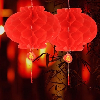 Chino año nuevo impermeable linterna de papel decoración/plegable primavera Festival pequeña linterna roja/boda festiva nido de abeja adornos de linterna