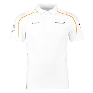 Mclaren 2018 F1 hombre de secado rápido POLO de manga corta blanco equipo camiseta