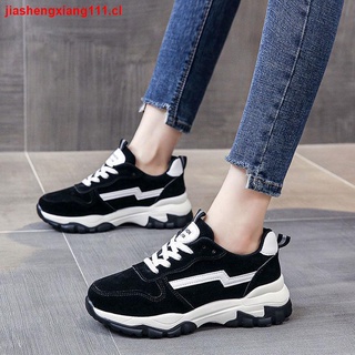 ✕ↂ△Sports shoes women s Korean version of the spring, autumn and winter new wild students plus velvet Forrest Gump shoes net red old daddy shoes single ins tide