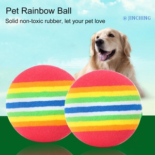 [Jinching] 1/5/10Pcs EVA arco iris rayas patrón de espuma bola animosa gato juguete mascotas suministros