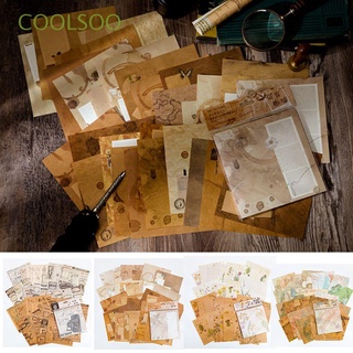 coolsoo 30 hojas retro papelería diy papel álbum tarjeta vintage scrapbook material de papel suministros decoración de fondo regalo regalo antiguo buscando diario escritura