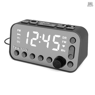 V DAB & FM Radio Digital despertador LCD retroiluminación doble puerto USB temporizador de sueño para oficina dormitorio viaje