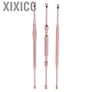 Xixicc Ear Curette Oro Rosa Liso Earpick 3 Unids/Set Adultos Niños Uso En El Hogar Para El Cuidado