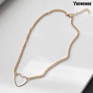 Yue collar/Choker con colgante hueco en forma de corazón Simple para mujer/accesorio de cadena