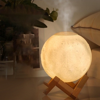 3D Moon Humidificador Hogar Silencio Aire Mini Pequeño Dormitorio Usb Inalámbrico Escritorio Portátil Luz De Noche