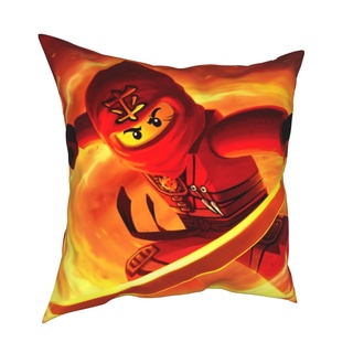 Ninjago funda de almohada de felpa corta de dibujos animados cuadrados para almohada (almohada no incluida)