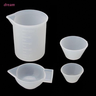 dream 4 tazas de silicona para mezclar tazas medidoras 100 ml 10 ml diy resina joyería kit de herramientas