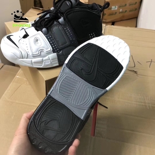 『Fp•Shoes』Eu36-44 NIKE AIR MORE Uptempo Big AIR zapatos de los hombres zapatos de las mujeres negro gris blanco zapatos de deporte zapatos Casual zapatos de baloncesto zapatos para correr (4)