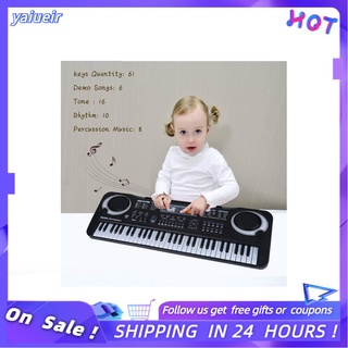 Yaiueir 61 teclas eléctrico Digital teclado Piano instrumentos musicales juguete con micrófono