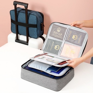 portátil de gran capacidad multicapa certificado documento bolsa de almacenamiento impermeable multifunción bolso certificado pasaporte tarjeta caja 00049