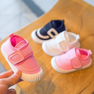 Los niños zapatos de la junta transpirable zapatos de red de los niños casual zapatos Baotou Velcro zapatos de bebé