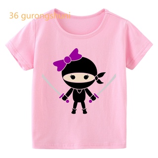 Ropa De Los Niños De Dibujos Animados Rosa Camiseta Chica Divertido Ninjago Niñas tops Camisetas Niño kawaii