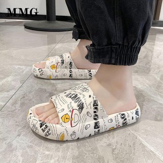 ┅Shit-sensing slippers men s Korean version of the trend of summer wear non-slip thick-soled home wear-resistant student couple slippers women