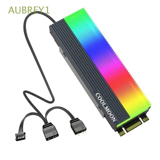 Aubrey1 Durable SSD disipador de calor ARGB sistema de enfriamiento radiadores de disco duro M.2 2280 para ordenador 5V 3Pin bloque de agua 2280 disipación de calor herramienta de enfriamiento GPU enfriamiento de agua