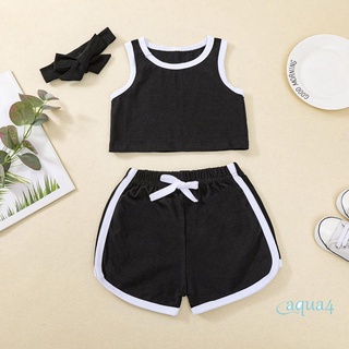 Anana-Baby Tank + pantalones cortos, Casual estilo deportivo cintura elástica bloque de Color versión suelta ropa de verano