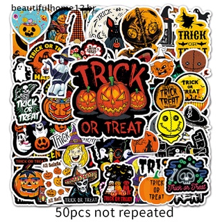 [beautifulhome12.br] 50 unids/set Horror Halloween dibujos animados Graffiti pegatina equipaje portátil pegatina.