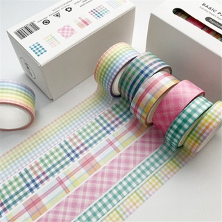 Soft 5m/rollo 6 rollos Washi Tape Set de cintas Decorativas de color caramelo Para bricolaje manualidades earbuds