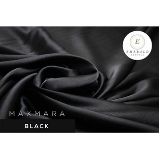 1/2 metros Maxmara Premium seda satén tela/s Satin Charmuse seda Premium por Emerald Textile - negro