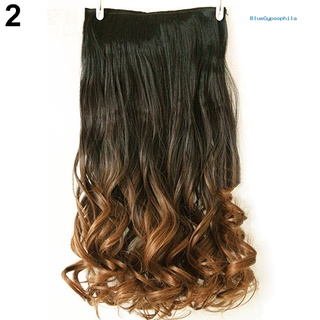 bluegypsophila mujeres 24inch clip en sexy largo rizado onda sintética ombre extensiones de pelo de color pelucas (4)