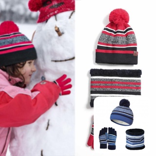 geiefu otoño invierno niños gorra bufanda guantes espesar elástico niños tejer sombrero bufanda guantes cómodos para uso diario