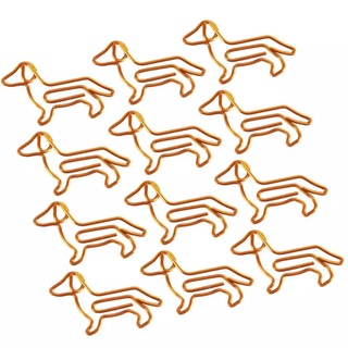 JENNIFERDZ Lindo Clips De Papel Creativo Oro Clip Dachshund Abrazaderas Personalización De Dibujos Animados En Forma De Animal Dorado Marcador (5)