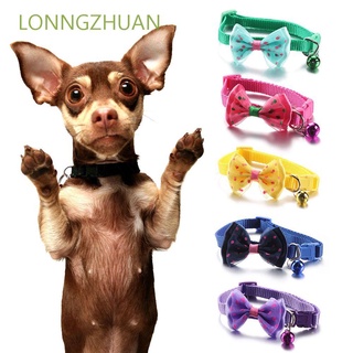 LONNGZHUAN Puppy Dog Collar Pet Supplies Kitten Necklace Cat Collars Bowknot Buckle Cat Accessories Bell Pendant Adjustable/Multicolor (1)