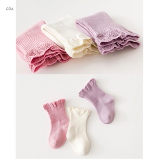 coa 3 pares/lote calcetines de bebé niños niñas otoño invierno cálido calcetín color sólido accesorios de ropa para 0-5 años niño