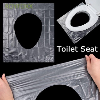 ROYFOXX 50pcs Water Proof One Time Travel Stickers Toilet Toilet Seat Travel Goods Go Out Single Piece Antibacterial Toilet Cover