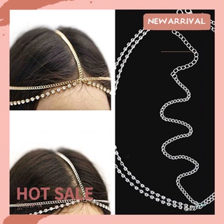 [Ts] Lady bohemia Fashion Rhinestone - diadema de cadena para el cabello (1)