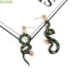 Waixin exagerado estilo Simple hombres y mujeres personalidad asimétrica joyería pendientes en forma de serpiente (1)